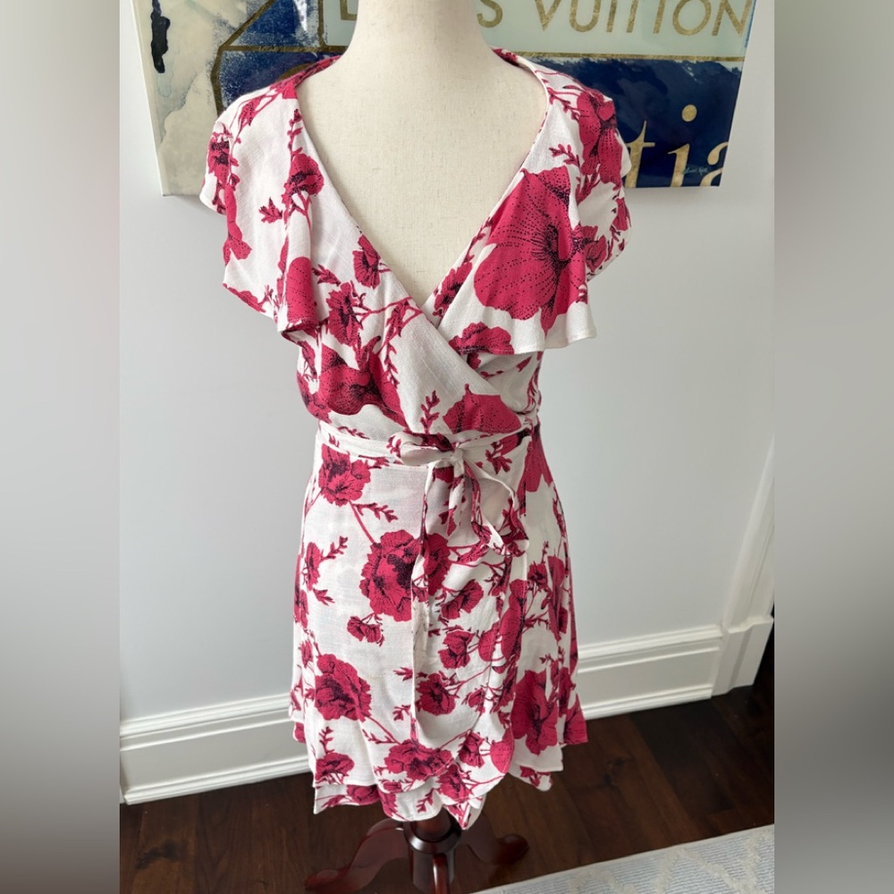 Free People Pink and White Floral Mini Dress